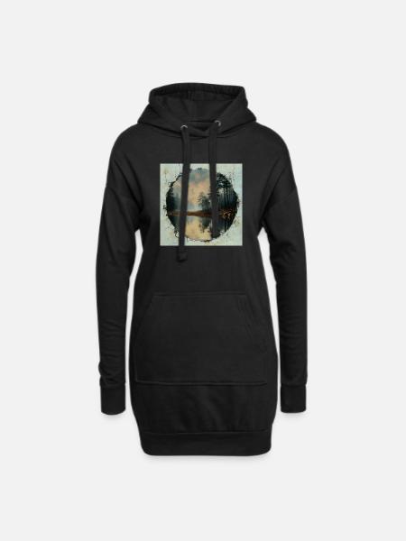Sehnsucht Natur - Hoodie-Kleid - Schwarz