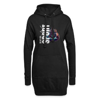 Eins mit dem Sport - Boxen - Hoodie-Kleid - Schwarz - Vorne