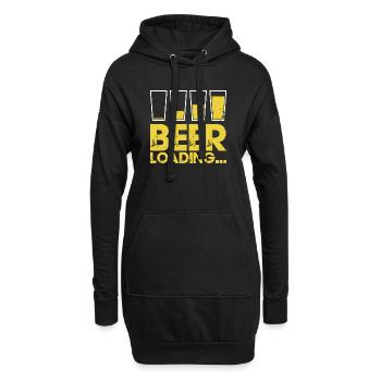 Bierverladung Distressed Typografie - Hoodie-Kleid - Schwarz - Vorne