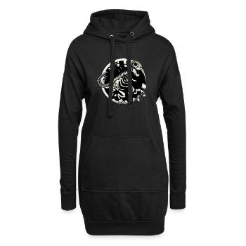 Dinosaurier Skelett Tyrannosaurus Rex Dino Fossil - Hoodie-Kleid - Schwarz - Vorne
