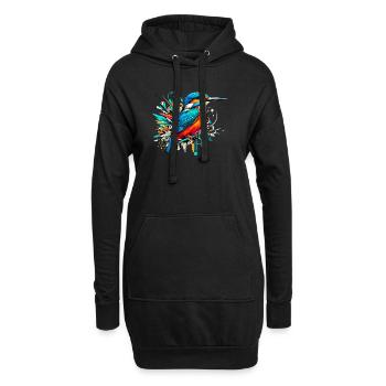 Martin-pêcheur - Sweat-shirt à capuche long Femme - noir - Devant