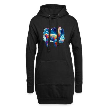Alpaka - Hoodie-Kleid - Schwarz - Vorne