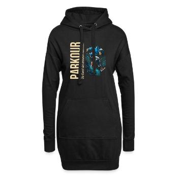 Parkour: Die Kunst des urbanen Abenteuers - Hoodie-Kleid - Schwarz - Vorne