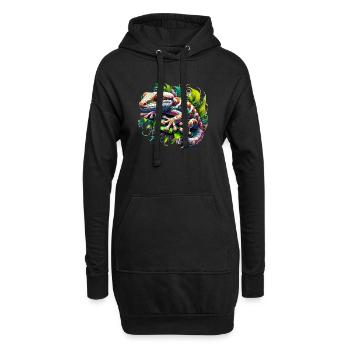 Gecko - Hoodie-Kleid - Schwarz - Vorne