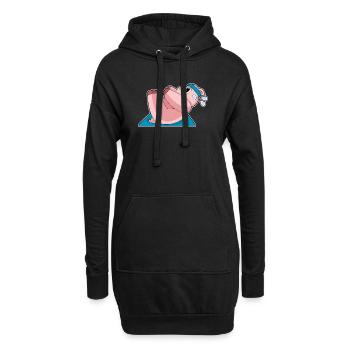 Entraînement abdominal Porc Bodybuilding - Sweat-shirt à capuche long Femme - noir - Devant
