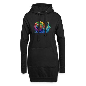 Schnecke - Hoodie-Kleid - Schwarz - Vorne