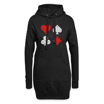 Glücksspiel Roulette Lotterie Poker Zocken Casino - Hoodie-Kleid - Schwarz - Vorne