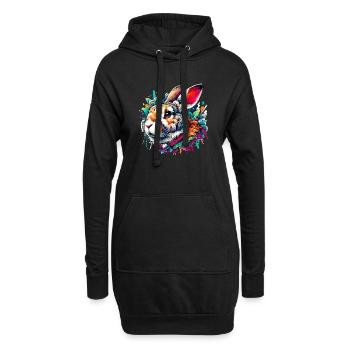 Lapin - Sweat-shirt à capuche long Femme - noir - Devant