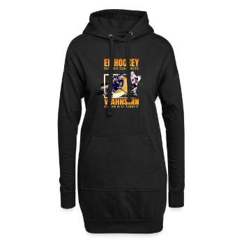 Eishockey ist der schönste Wahnsinn den es gibt - Hoodie-Kleid - Schwarz - Vorne
