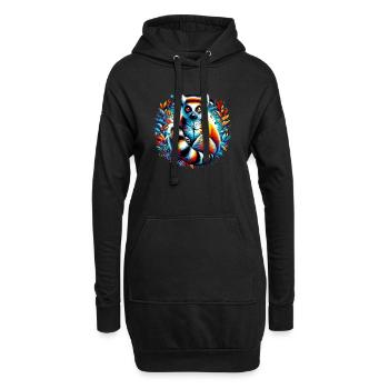 Lémurien - Sweat-shirt à capuche long Femme - noir - Devant