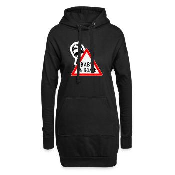 Autocollants de pare-chocs BABY ON BOARD - Sweat-shirt à capuche long Femme - noir - Devant