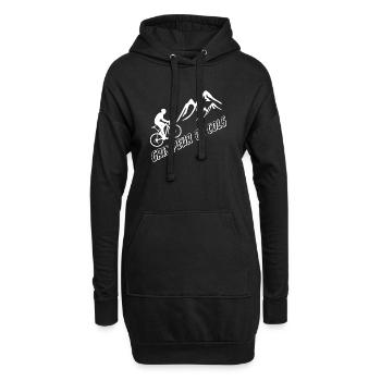 T-Shirt Radfahren Fahrrad Mountain Climber Kragen - Hoodie-Kleid - Schwarz - Vorne
