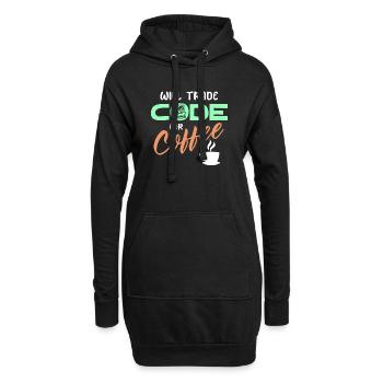 Programmeur, Développeur, Instruction de code, Ordinateur - Sweat-shirt à capuche long Femme - noir - Devant