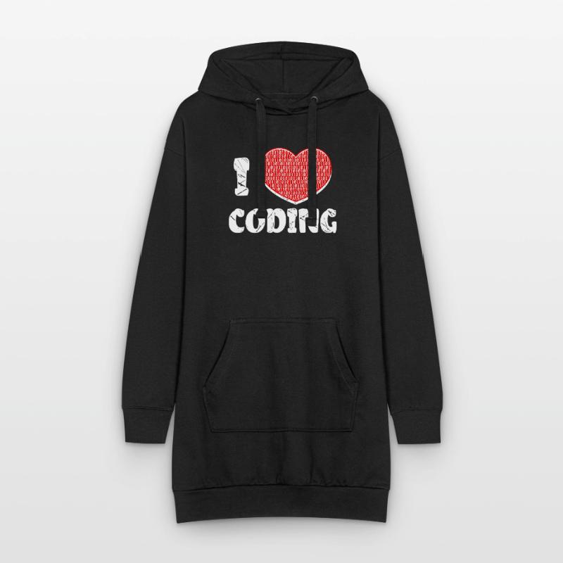Developer Herz Coden Statement Programmierer Hoodie-Kleid