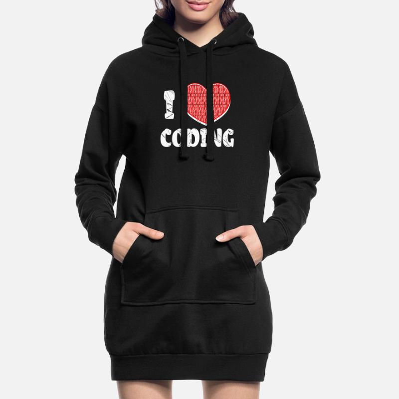 Developer Herz Coden Statement Programmierer Hoodie-Kleid