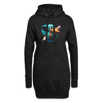 Crayon Ptérodactyle Kawaii Ptérosaure Dino - Sweat-shirt à capuche long Femme - noir - Devant
