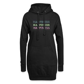 Lettres pastel du Trio du Bonheur - Sweat-shirt à capuche long Femme - noir - Devant