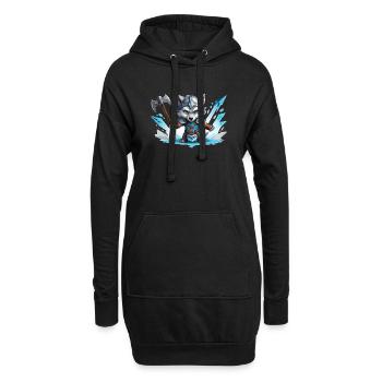 Viking Wolf Warrior - Hoodie-Kleid - Schwarz - Vorne