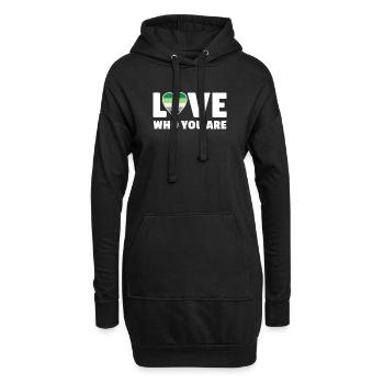 Liebe, wer du bist - Hoodie-Kleid - Schwarz - Vorne