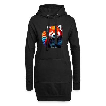 Petit panda - Sweat-shirt à capuche long Femme - noir - Devant