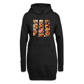 Spanische Tapas - Hoodie-Kleid - Schwarz - Vorne