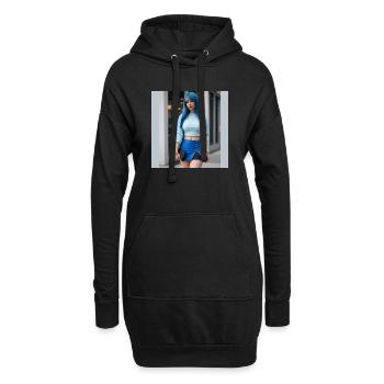 Blau mit femininem Stil - Hoodie-Kleid - Schwarz - Vorne