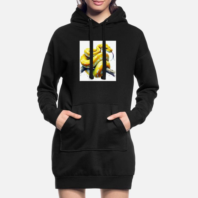 Yellow python Hoodie Dress
