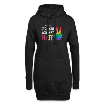 Mois de la fierté LGBT - Straight Against Hate - Sweat-shirt à capuche long Femme - noir - Devant