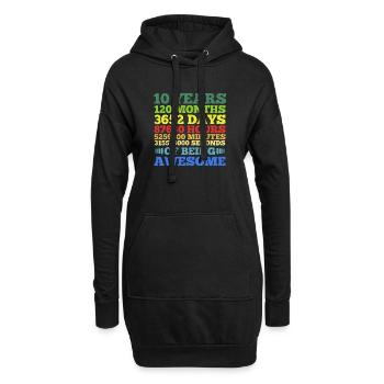 Zehn Jahre großartig sein - Hoodie-Kleid - Schwarz - Vorne