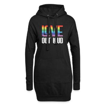 Mois de la fierté LGBTQ - Love Out Loud - Sweat-shirt à capuche long Femme - noir - Devant