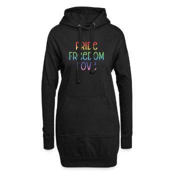 LGBT Pride Month - Peace. Freedom. Love. - Hoodie Dress - black - Front