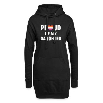 Mois de la fierté LGBT - Fier de ma fille - Sweat-shirt à capuche long Femme - noir - Devant