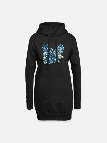Adler - Hoodie-Kleid - Schwarz