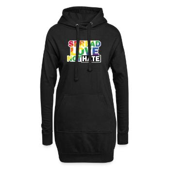 Love not Hate LGBTQ - Hoodie-Kleid - Schwarz - Vorne