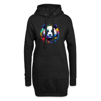 Panda - Hoodie-Kleid - Schwarz - Vorne
