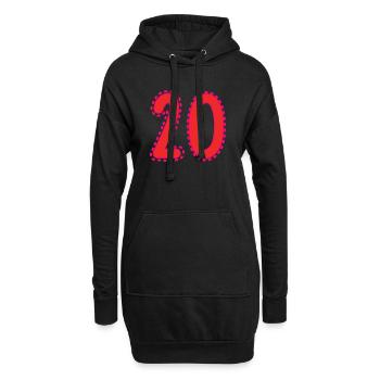 20. 20 JAHRE. 20-JÄHRIGES JUBILÄUM. 20-JÄHRIGES JUBILÄUM. - Hoodie-Kleid - Schwarz - Vorne