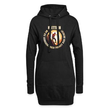 Wo die Sehnsucht nach Freiheit dich antreibt - Hoodie-Kleid - Schwarz - Vorne