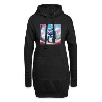 Roboter auf Traumplanet - Hoodie-Kleid - Schwarz - Vorne