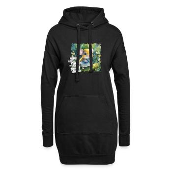 Was Du hast können viele haben - Maus Poster - Hoodie-Kleid - Schwarz - Vorne