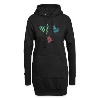 HERZ. PAPA. MAMA. Junggesellinnenabschied. BEBE. KIND. HERZ. FEST - Hoodie-Kleid - Schwarz - Vorne