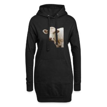 drôle vache tête de vache cadeau fermier - Sweat-shirt à capuche long Femme - noir - Devant
