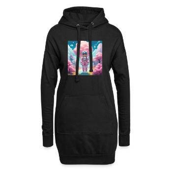 Spaceman - Hoodie-Kleid - Schwarz - Vorne
