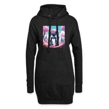 Robot - Hoodie-Kleid - Schwarz - Vorne