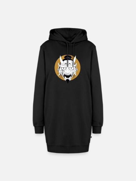 Oni Maske  - Hoodie-Kleid - Schwarz