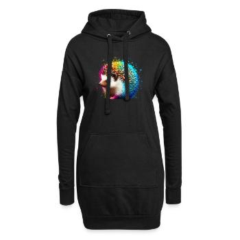 Igel - Hoodie-Kleid - Schwarz - Vorne
