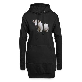 Kuh - Hoodie-Kleid - Schwarz - Vorne