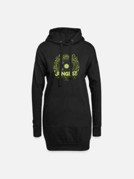 Junglist vinyl record - Hoodie Dress - black