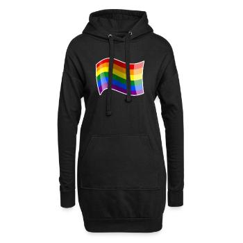 Scintillement d’énergie des ondes arc-en-ciel - Sweat-shirt à capuche long Femme - noir - Devant