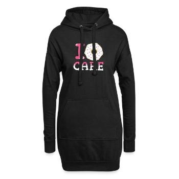 Donuts Donut-Liebhaber - Hoodie-Kleid - Schwarz - Vorne