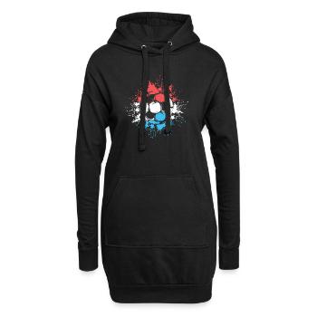 Fußball Farbexplosion Niederlande Team Fußballer - Hoodie-Kleid - Schwarz - Vorne